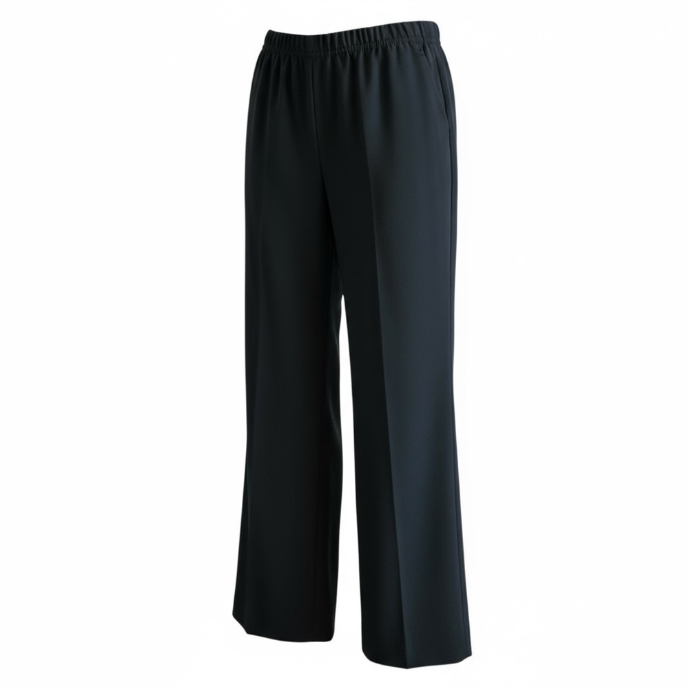Banana Republic black trousers elastic waist size 8 pockets straight leg lined
